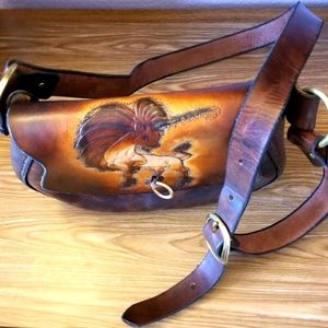 Unicorn Vintage Leather Crossbody Purse